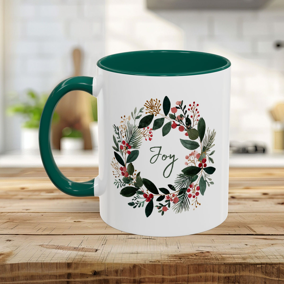 Joy Christmas Wreath Mug (11/15 oz)