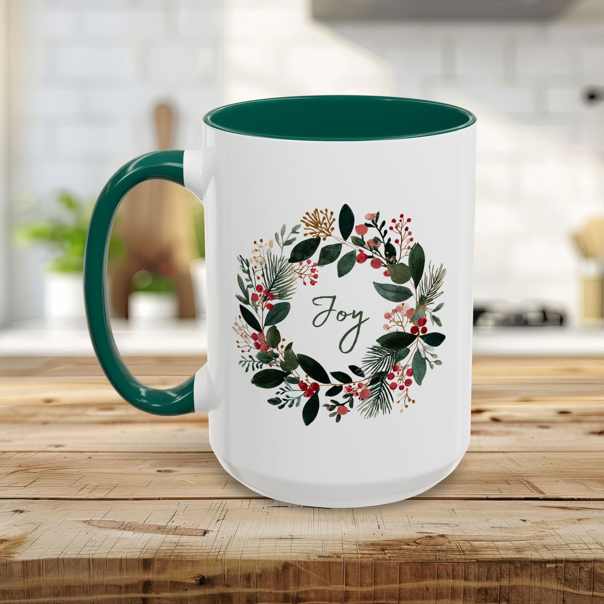 Joy Christmas Wreath Mug (11/15 oz)