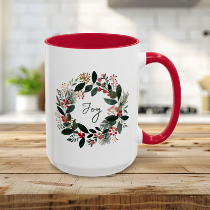 Joy Christmas Wreath Mug (11/15 oz)