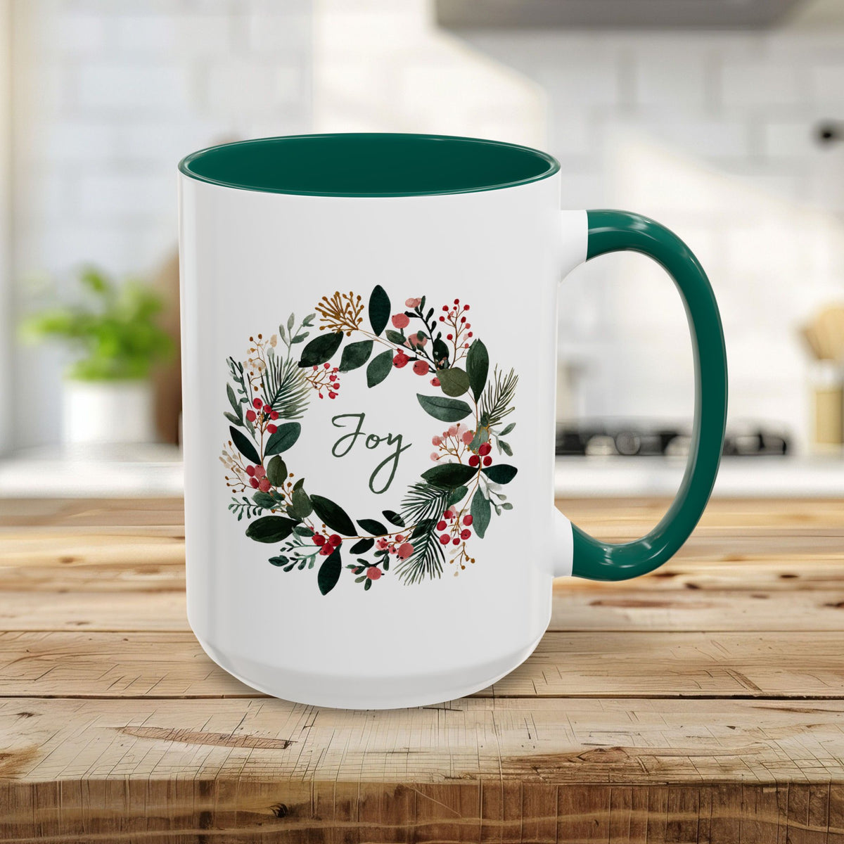 Joy Christmas Wreath Mug (11/15 oz)