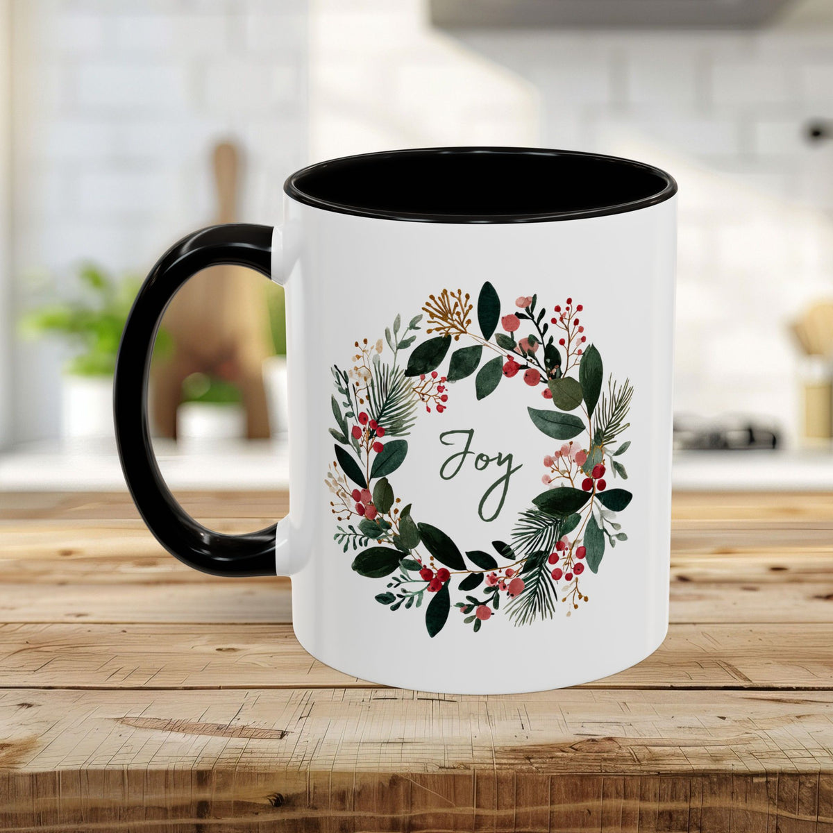 Joy Christmas Wreath Mug (11/15 oz)