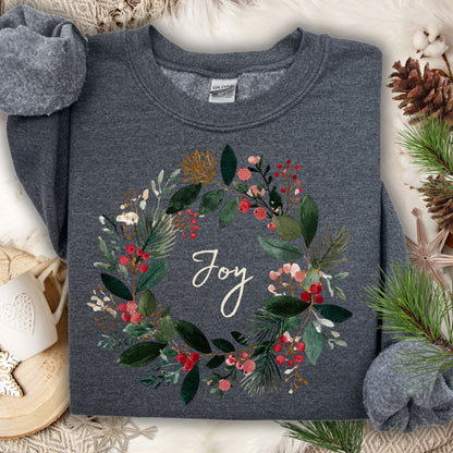 Joy Christmas Wreath Sweatshirt