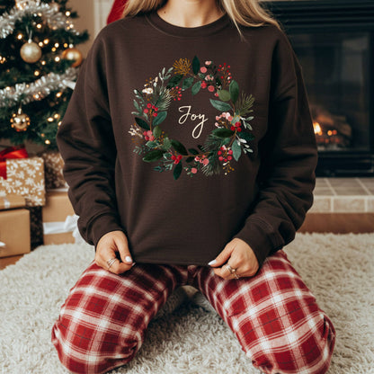 Joy Christmas Wreath Sweatshirt