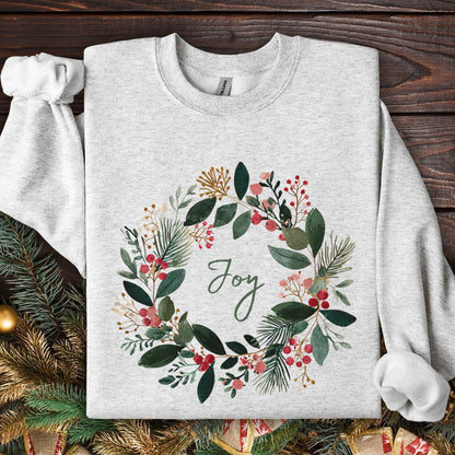 Joy Christmas Wreath Sweatshirt