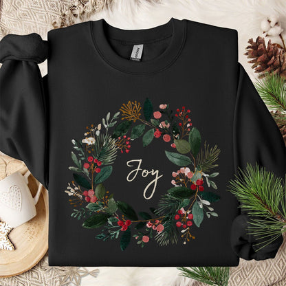 Joy Christmas Wreath Sweatshirt