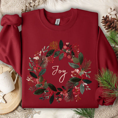 Joy Christmas Wreath Sweatshirt
