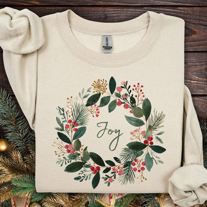 Joy Christmas Wreath Sweatshirt