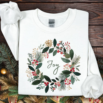Joy Christmas Wreath Sweatshirt