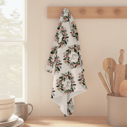 Joy Christmas Wreath Tea Towel