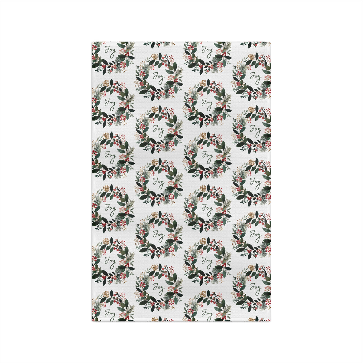 Joy Christmas Wreath Tea Towel