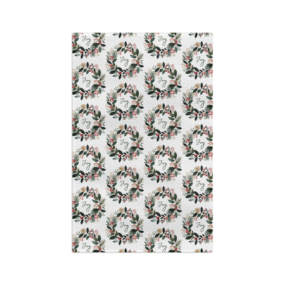 Joy Christmas Wreath Tea Towel
