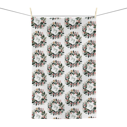 Joy Christmas Wreath Tea Towel
