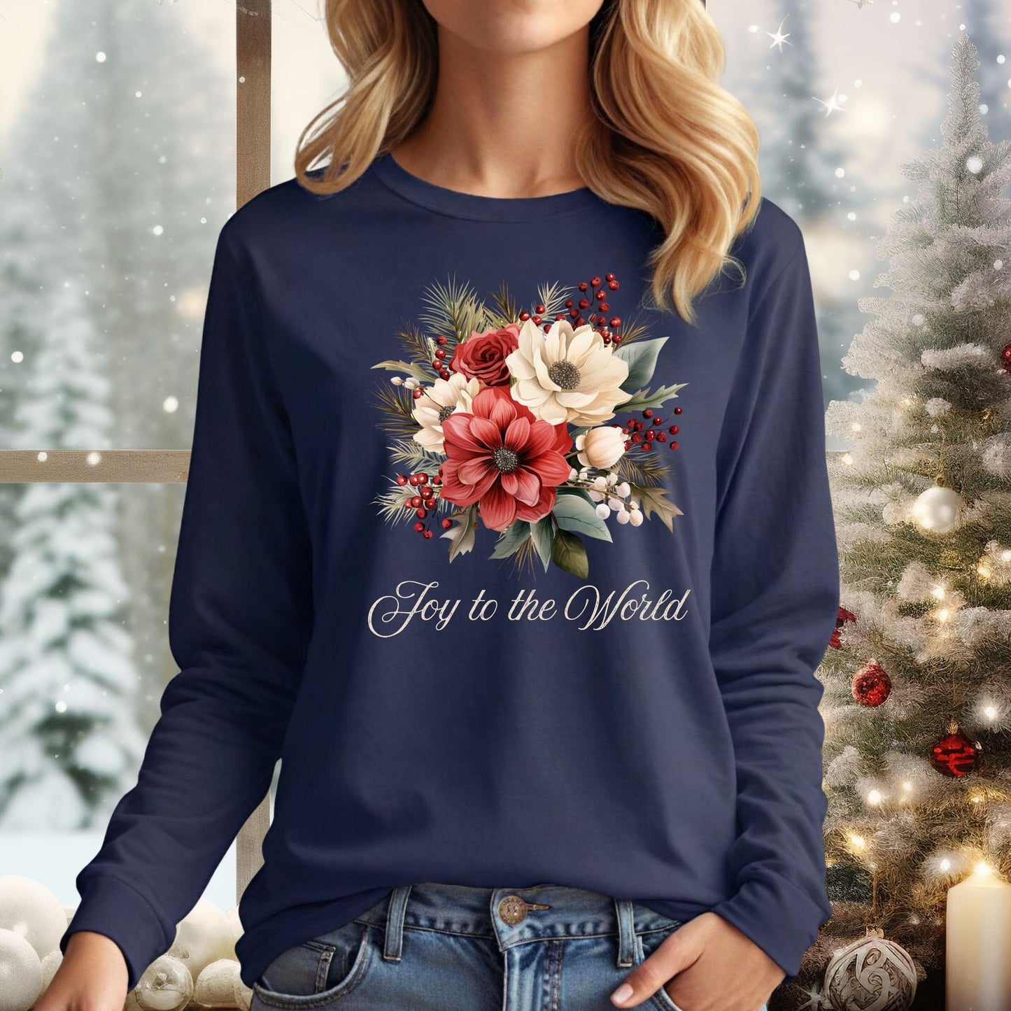 Joy to the World Bouquet Long Sleeve Tee