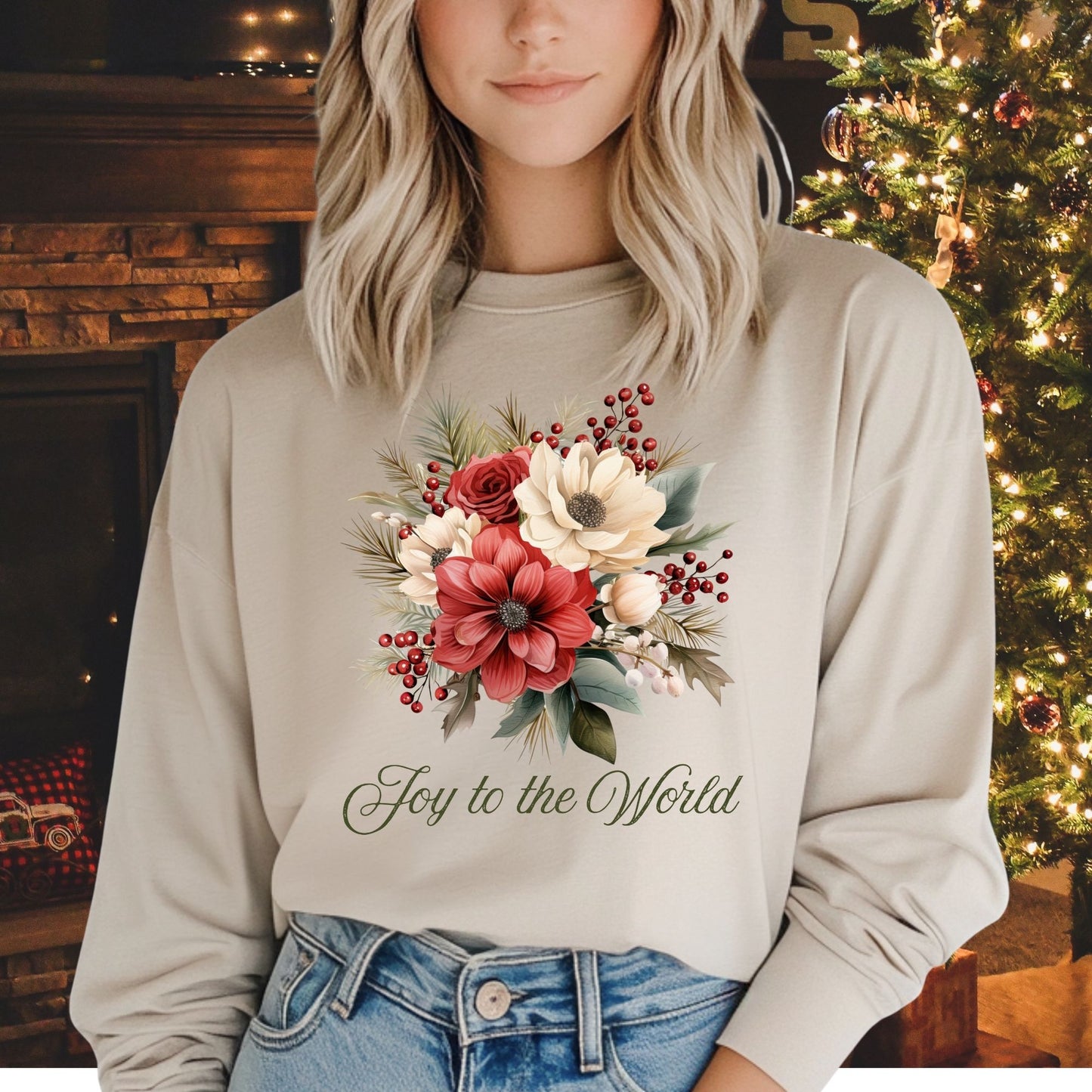 Joy to the World Bouquet Long Sleeve Tee