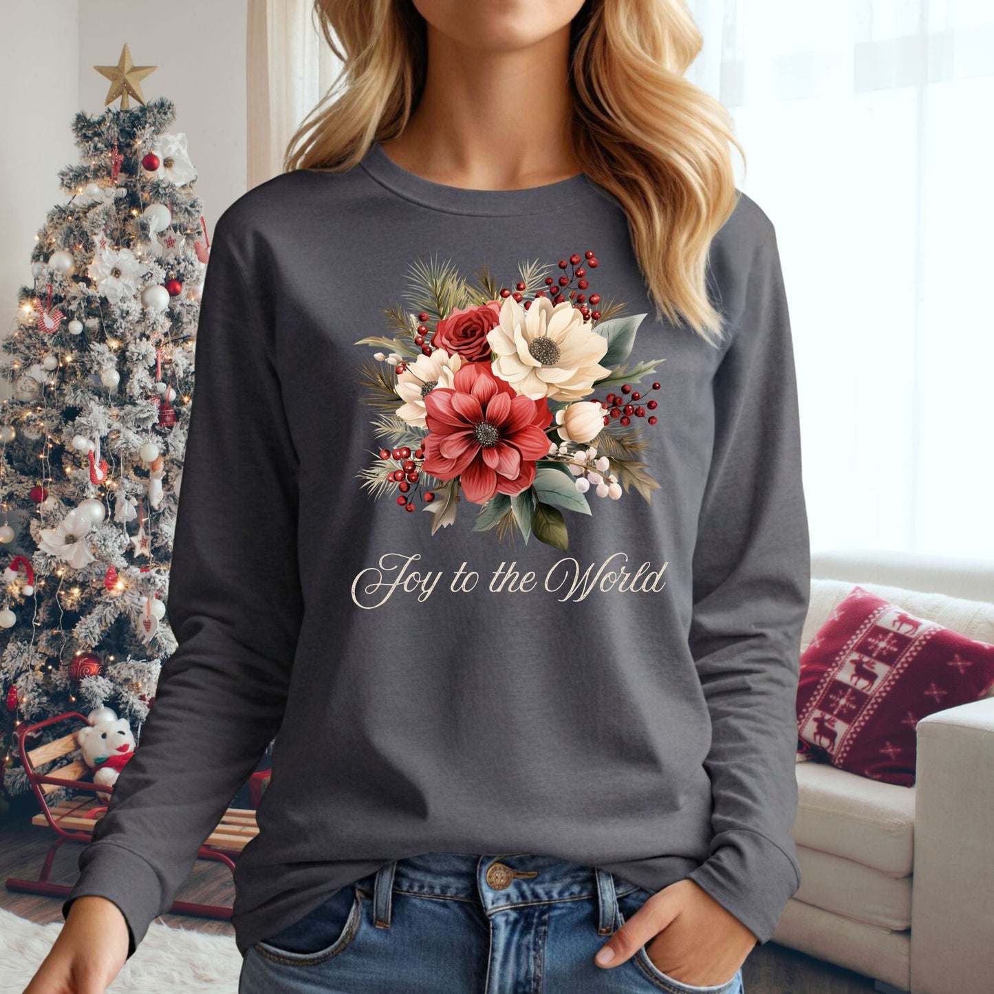 Joy to the World Bouquet Long Sleeve Tee