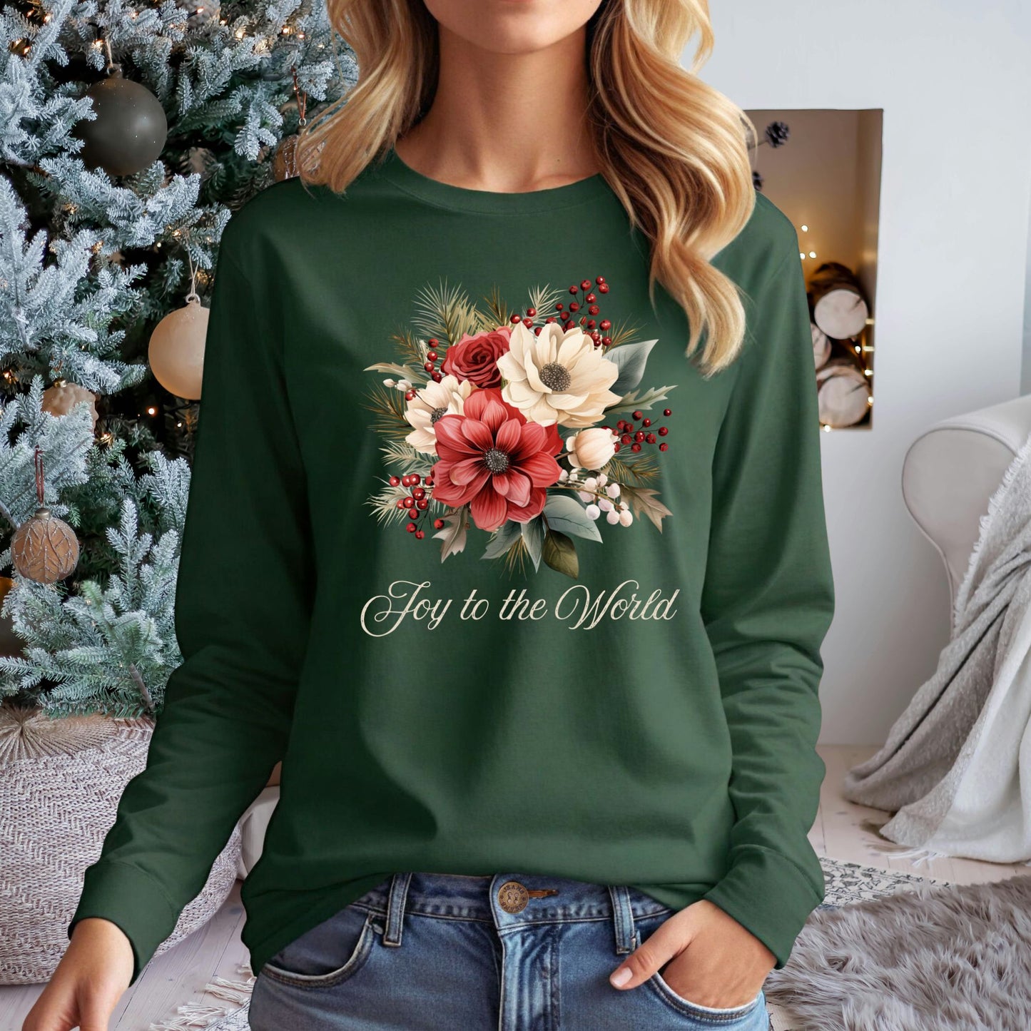 Joy to the World Bouquet Long Sleeve Tee