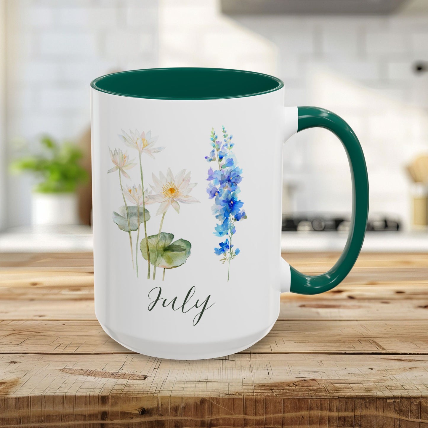 July Birth Month Flower Mug