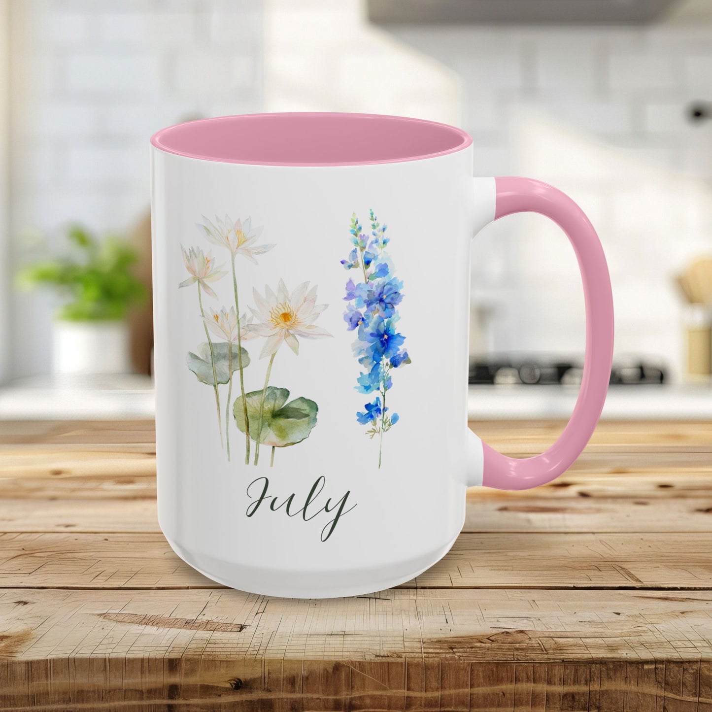 July Birth Month Flower Mug