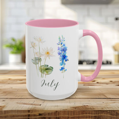 July Birth Month Flower Mug