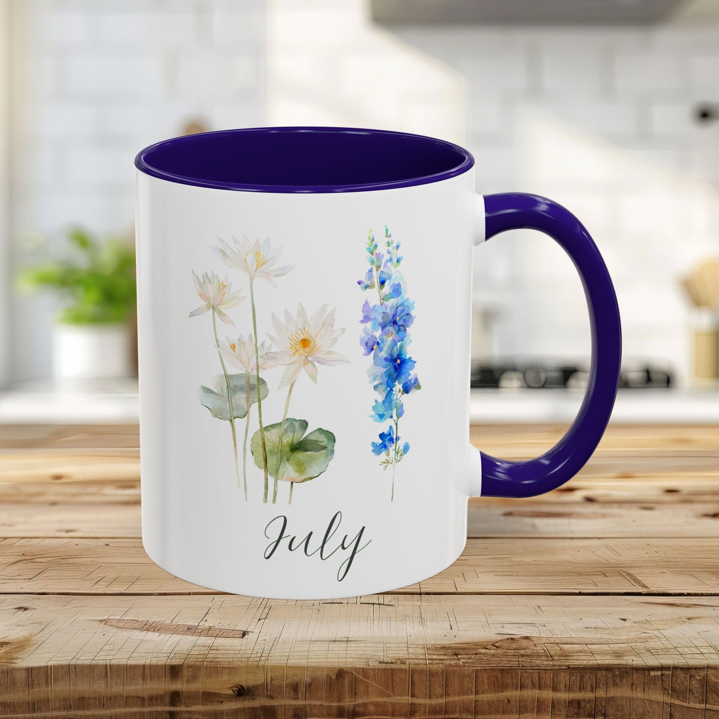 July Birth Month Flower Mug