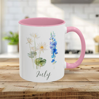 July Birth Month Flower Mug