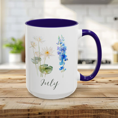 July Birth Month Flower Mug