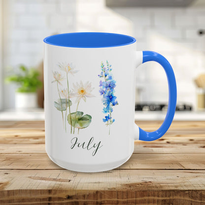 July Birth Month Flower Mug