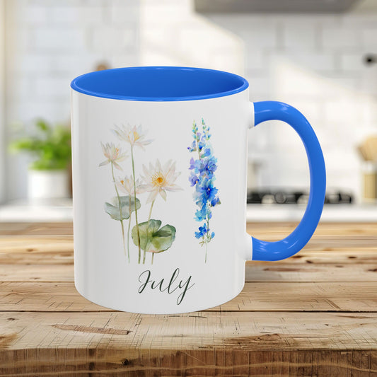 July Birth Month Flower Mug