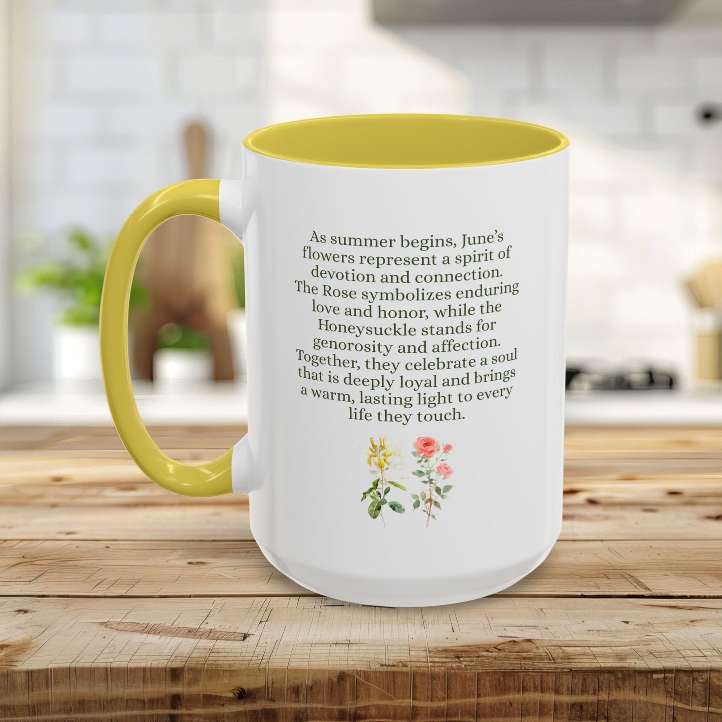 June Birth Month Flower 11 & 15 oz. Mug — Honeysuckle & Rose