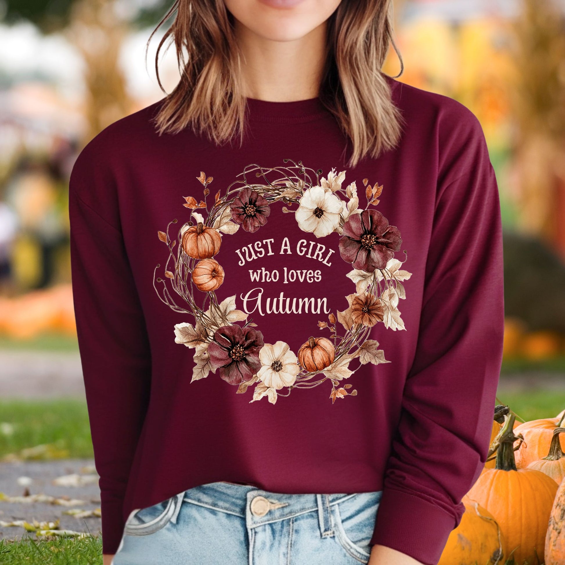 Just a Girl Who Loves Autumn Long Sleeve Tee