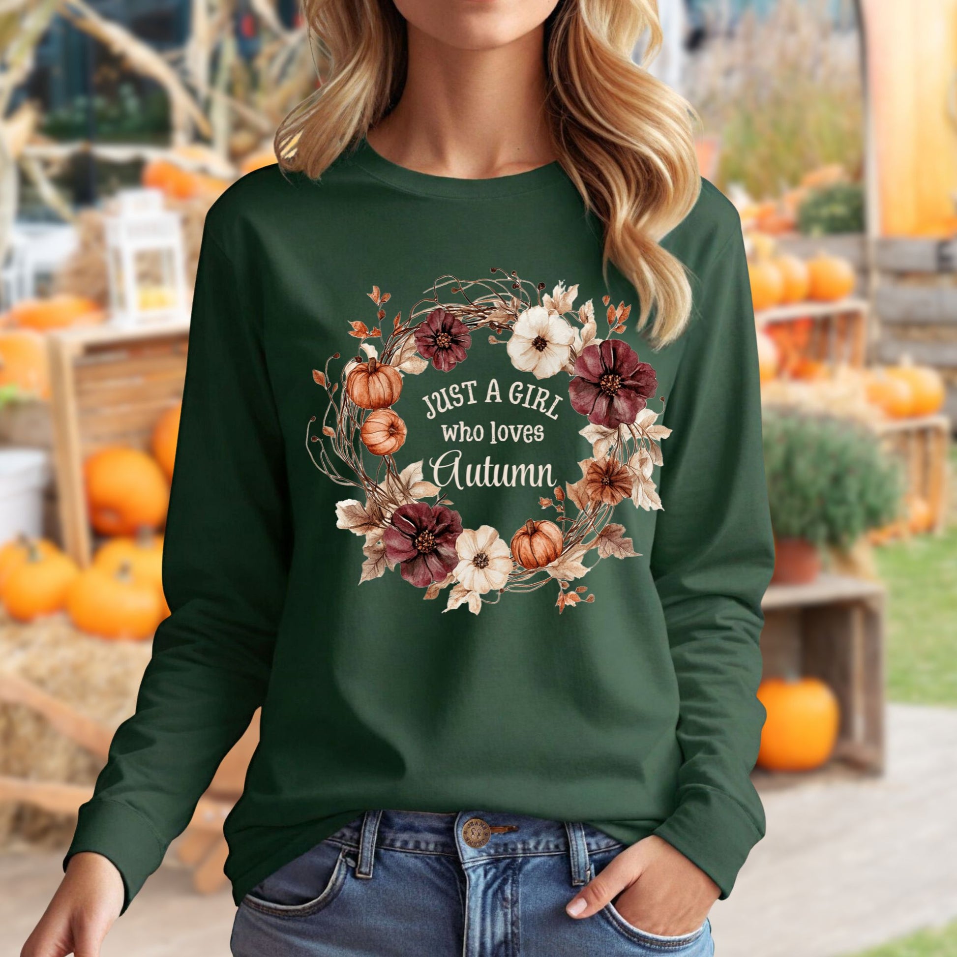 Just a Girl Who Loves Autumn Long Sleeve Tee