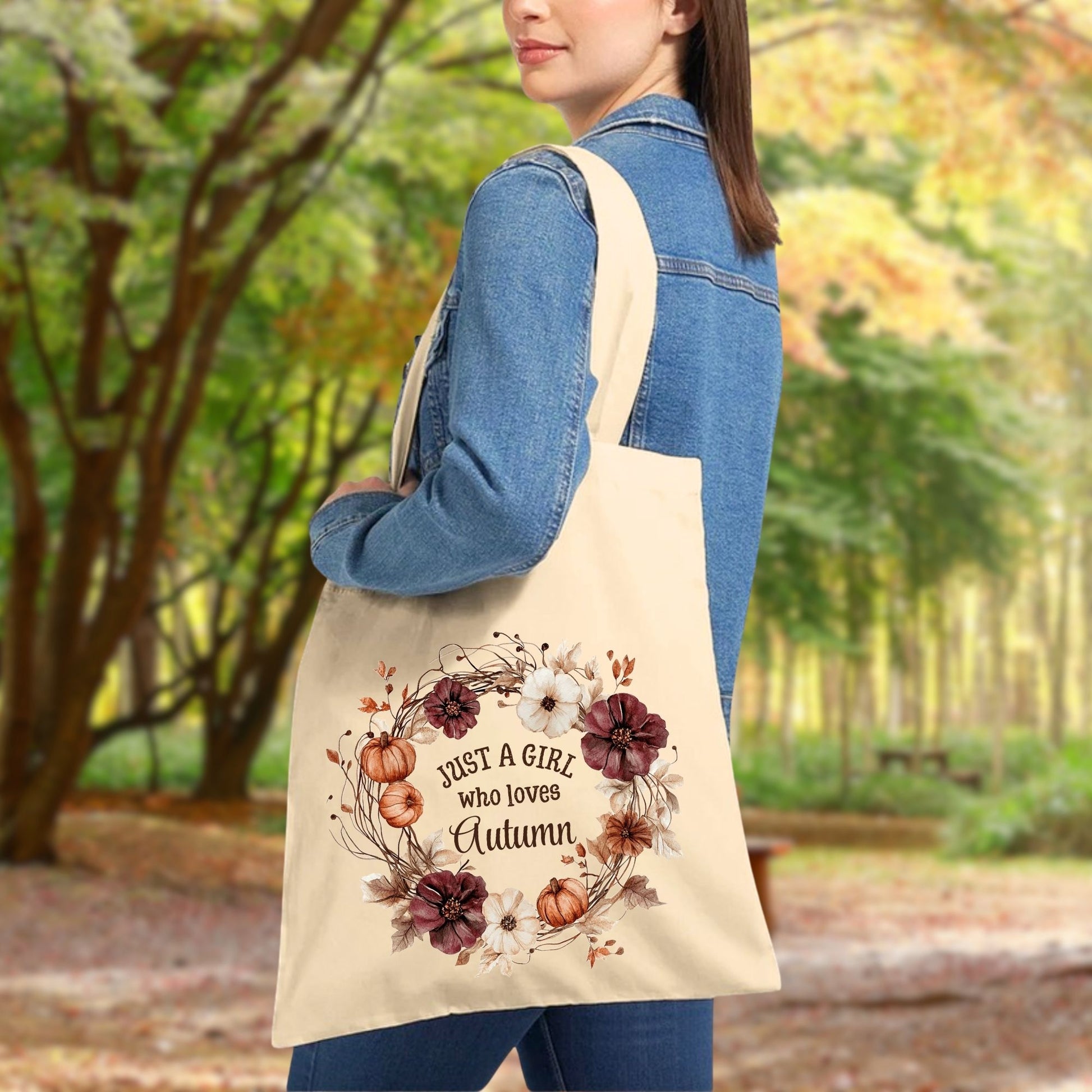 Just a Girl Who Loves Autumn Tote Bag
