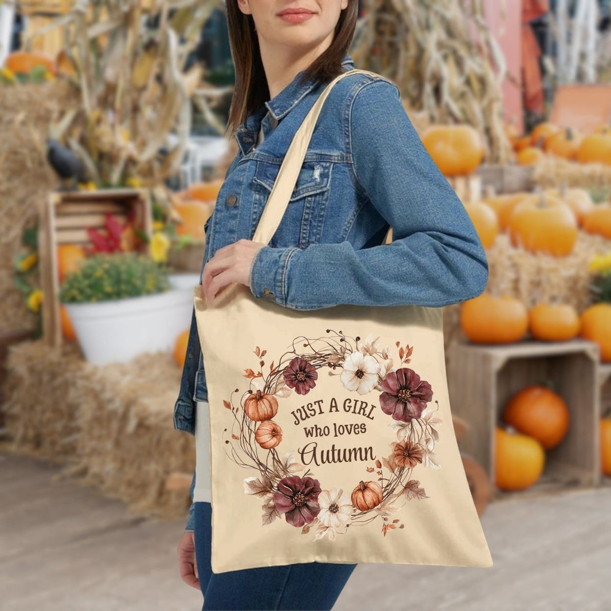 Just a Girl Who Loves Autumn Tote Bag