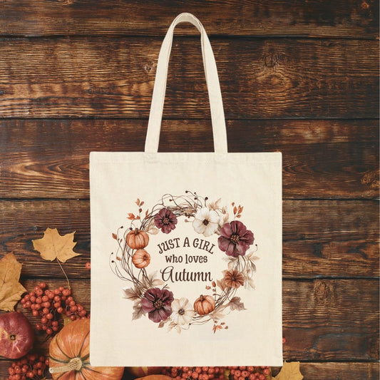 Just a Girl Who Loves Autumn Tote Bag
