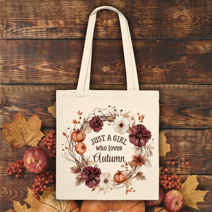 Just a Girl Who Loves Autumn Tote Bag