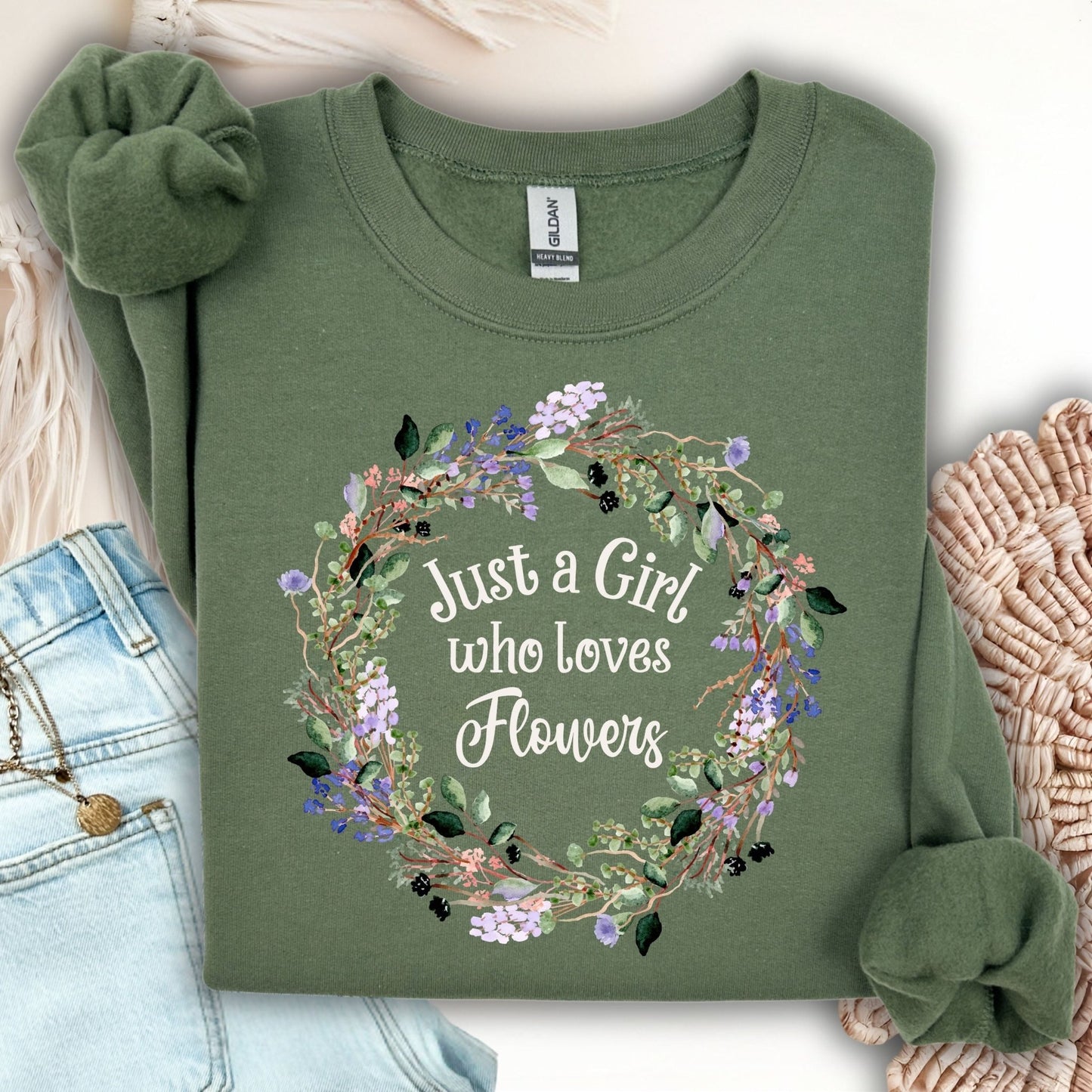 Just a Girl Who Loves Flowers Sweatshirt