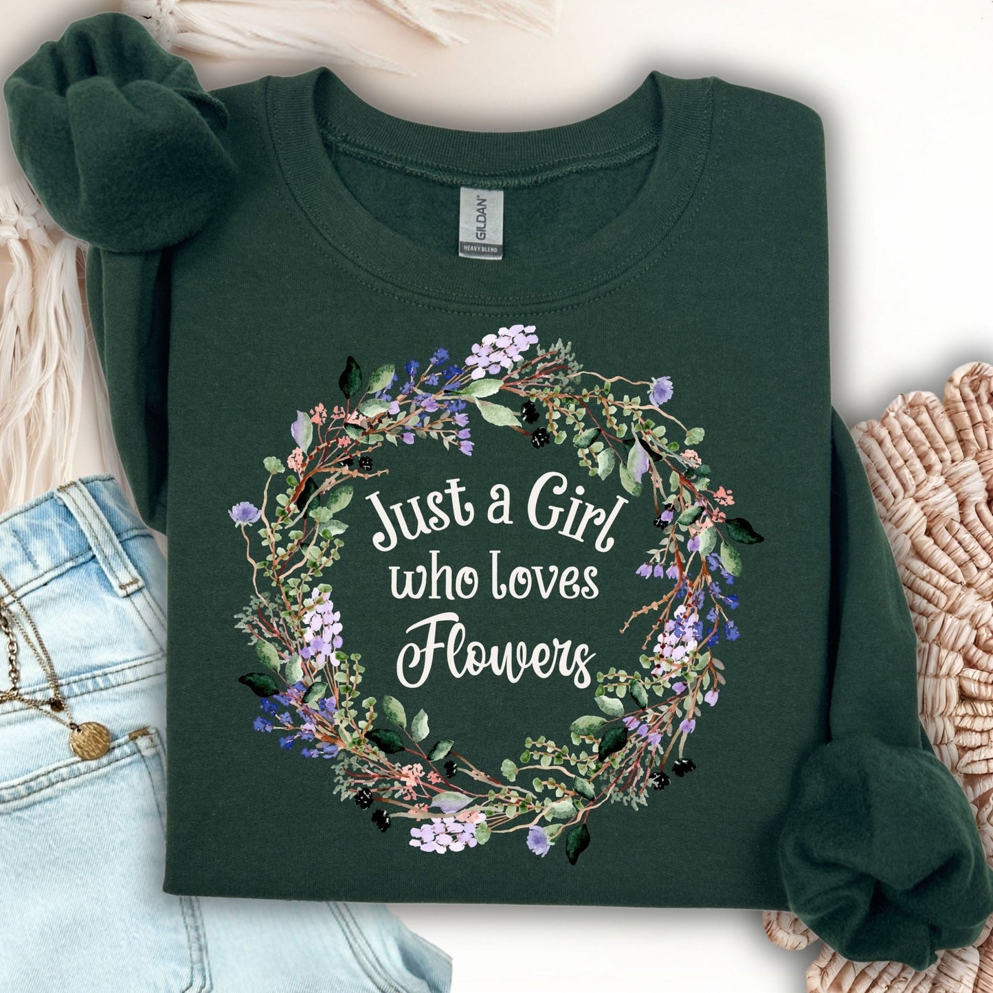Just a Girl Who Loves Flowers Sweatshirt