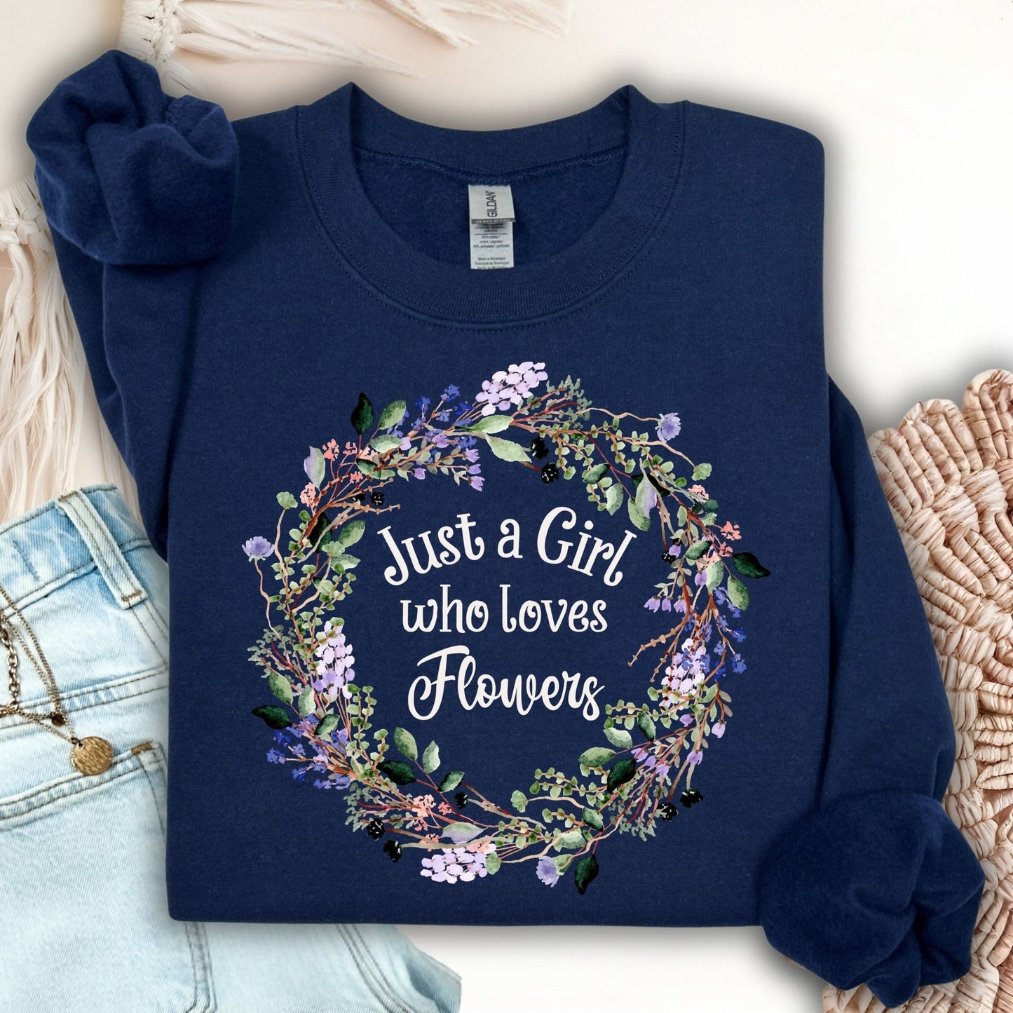 Just a Girl Who Loves Flowers Sweatshirt