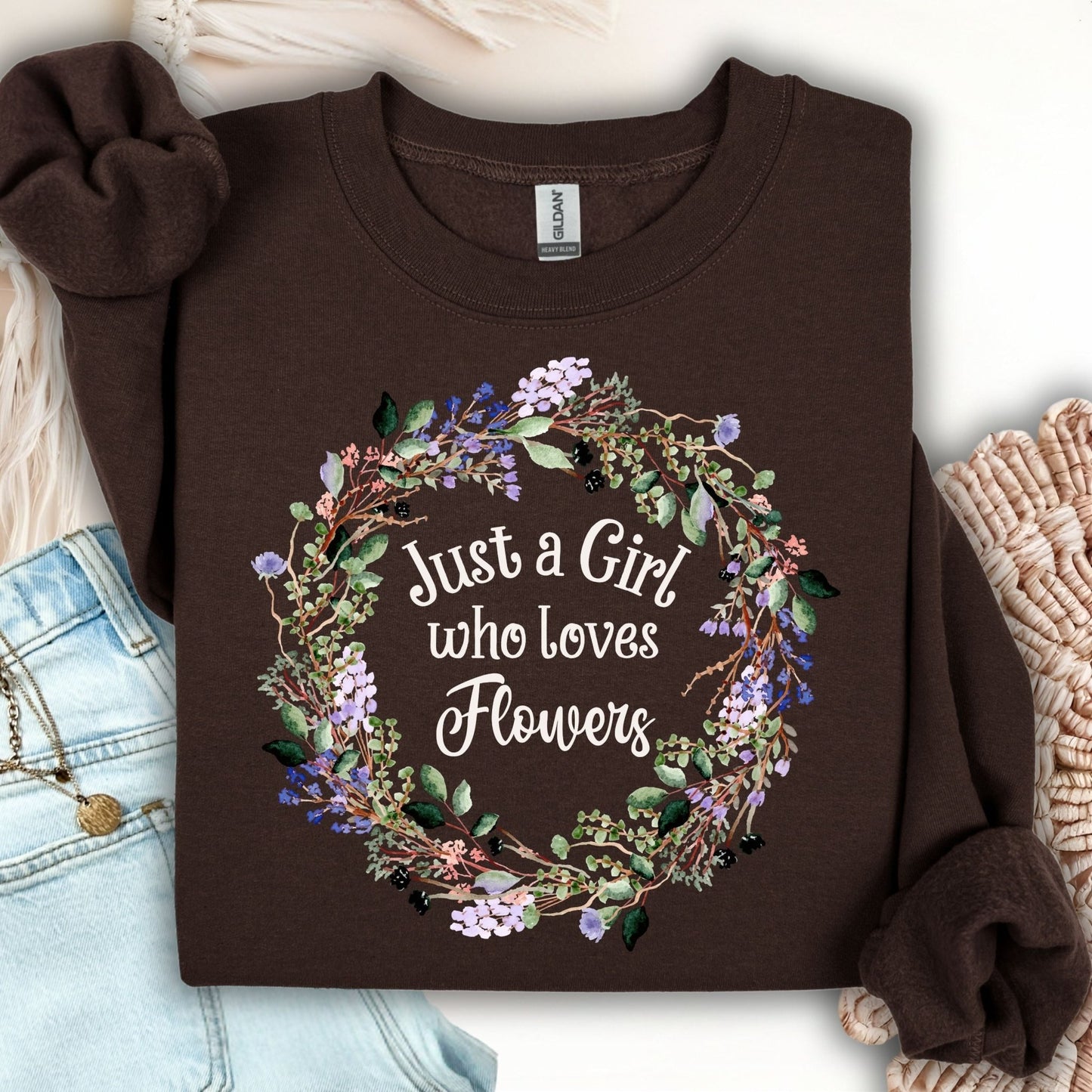Just a Girl Who Loves Flowers Sweatshirt