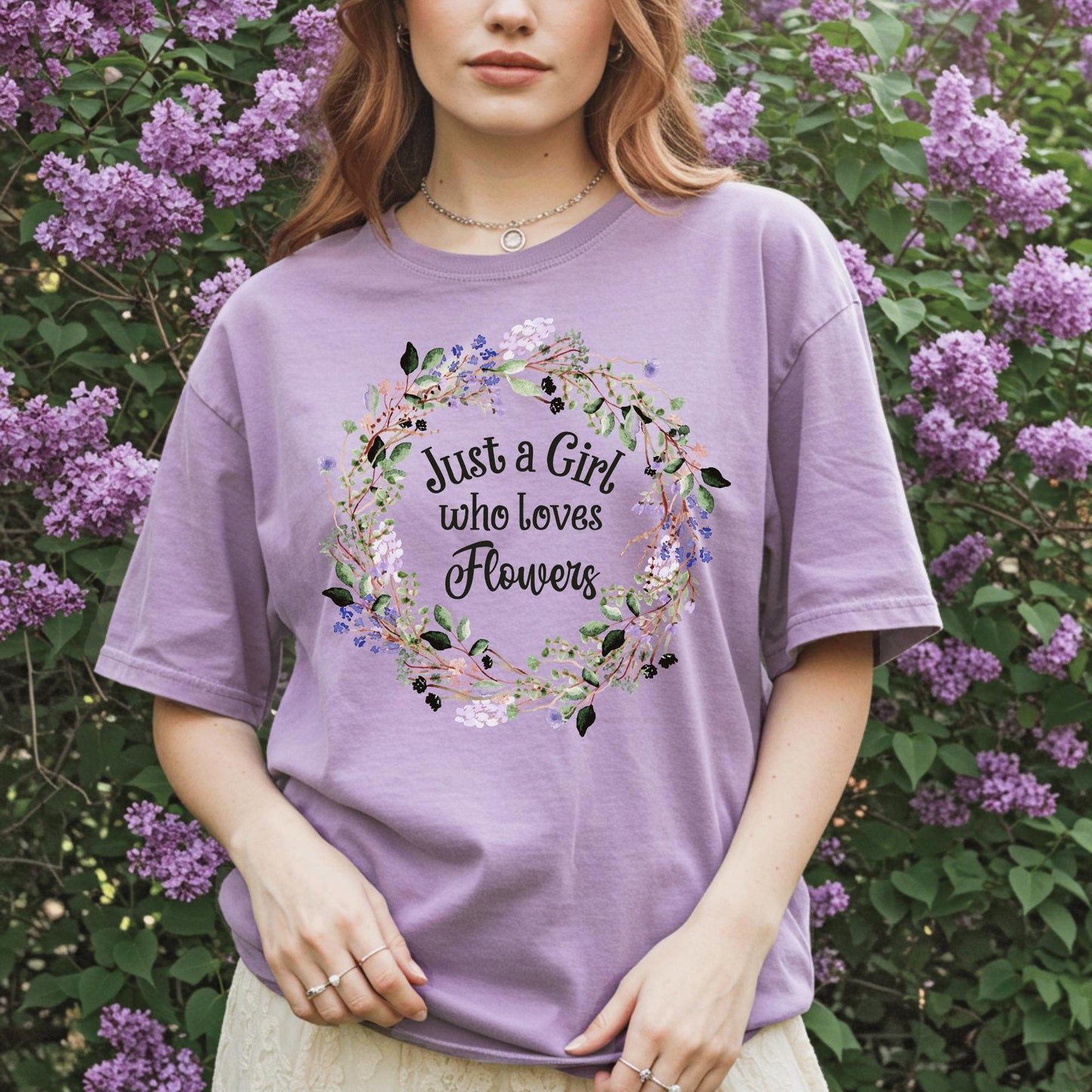 Just a Girl Who Loves Flowers T-Shirt