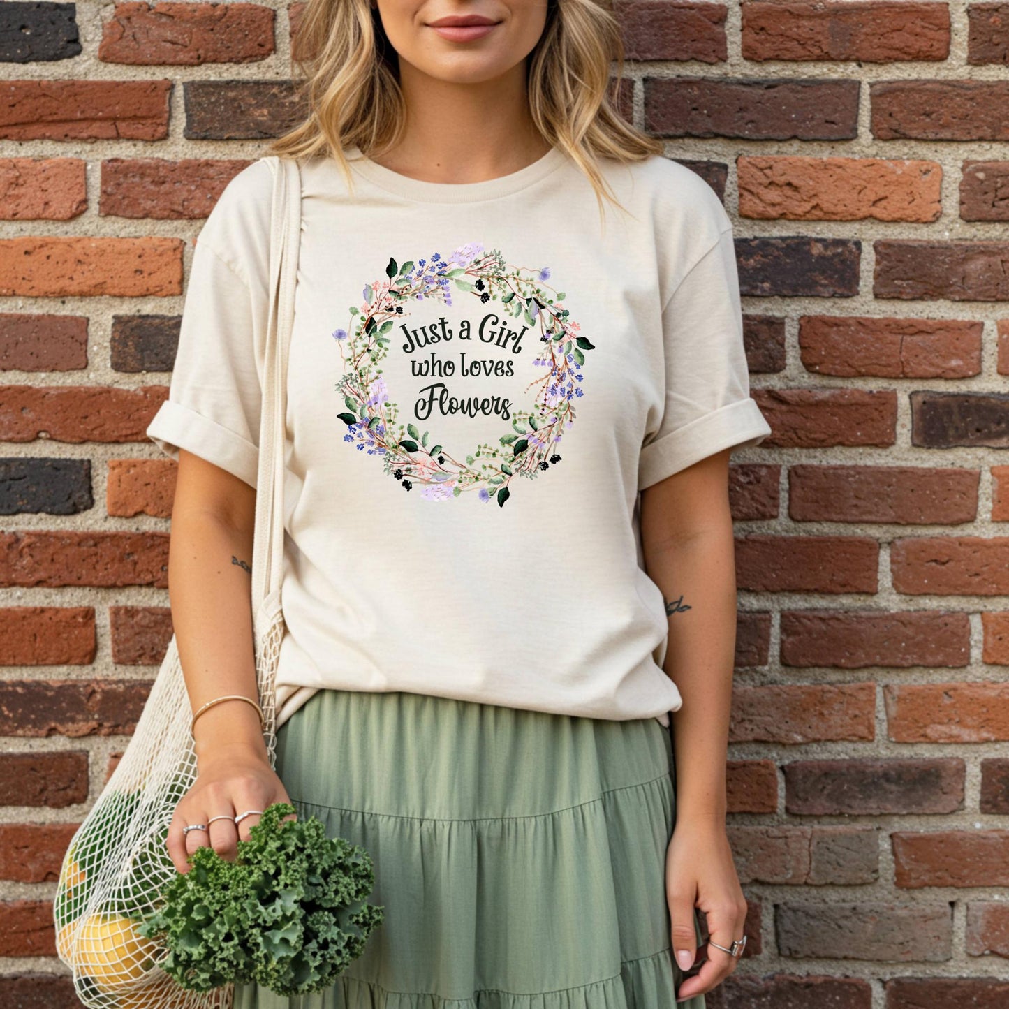 Just a Girl Who Loves Flowers T-Shirt