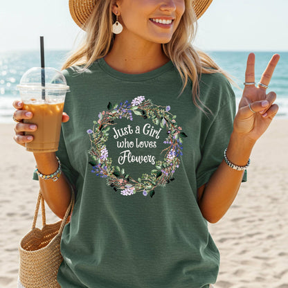 Just a Girl Who Loves Flowers T-Shirt
