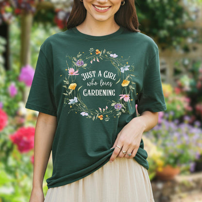 Wild Petal Threads T-Shirt Just a Girl Who Loves Gardening T-Shirt