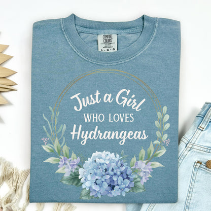 Just a Girl Who Loves Hydrangeas T-Shirt