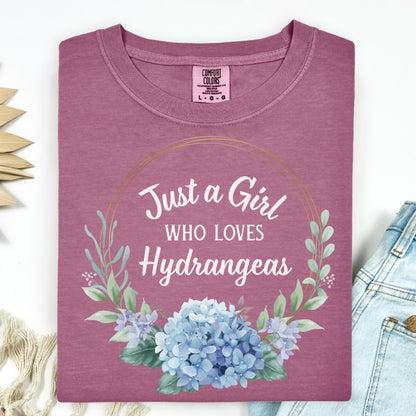 Just a Girl Who Loves Hydrangeas T-Shirt