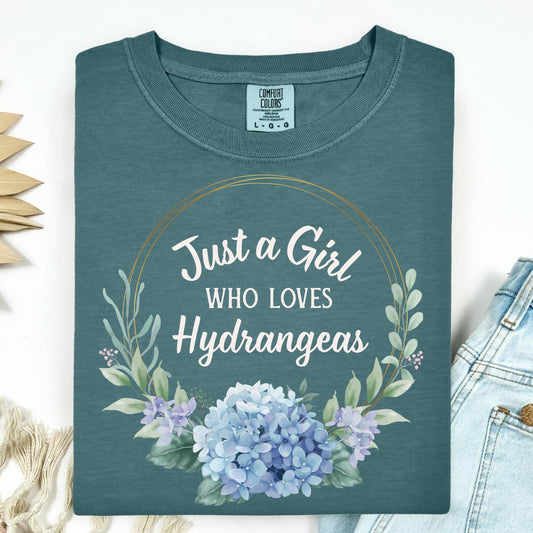 Just a Girl Who Loves Hydrangeas T-Shirt