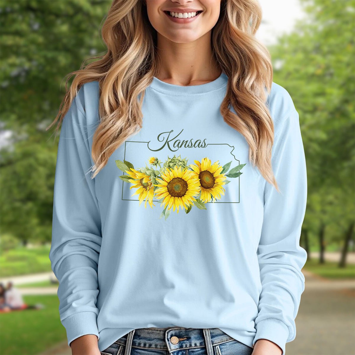 Kansas State Flower Long Sleeve Tee — Wild Native Sunflower