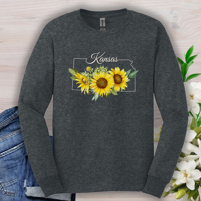 Kansas State Flower Long Sleeve Tee — Wild Native Sunflower