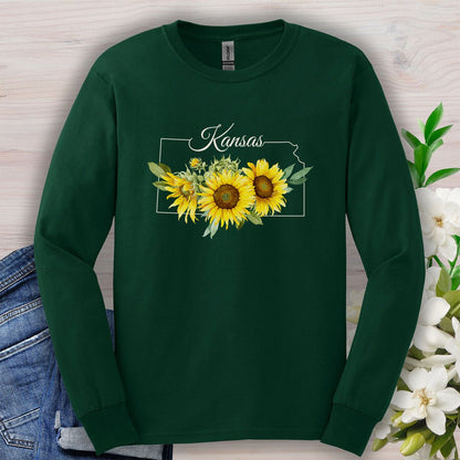 Kansas State Flower Long Sleeve Tee — Wild Native Sunflower