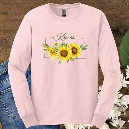 Kansas State Flower Long Sleeve Tee — Wild Native Sunflower